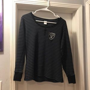 oakland raiders striped thermal long sleeve